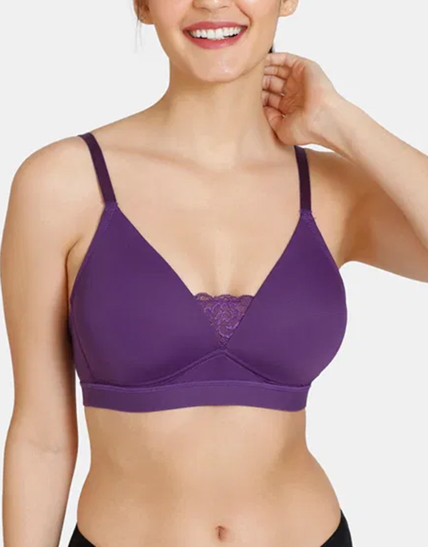 Pack of 3, LIGHTLY PADDED NON WIRED T SHIRT BRA-PLUM