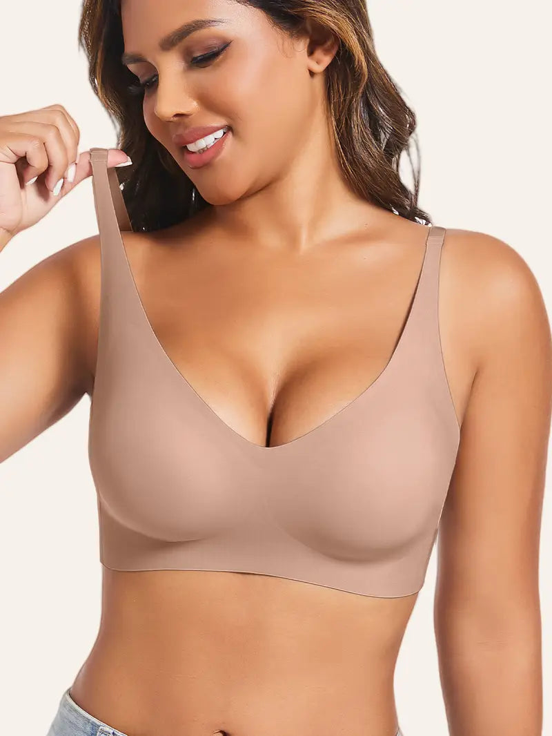 Soft Breathable Bra with Removable Pads, Minimalist Solid Color Underwear Top ( Pack Of 3)