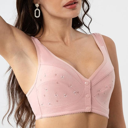 Buy 1 Get 2 FREE: Jersey Cotton Wireless Front-Button Bra!
