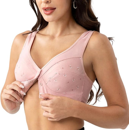 Buy 1 Get 2 FREE: Jersey Cotton Wireless Front-Button Bra!