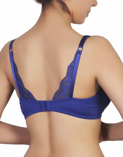 Pack of 3, Wireless Go To T-Shirt Bra With a Touch Of Lace-BLUE DEPTHS