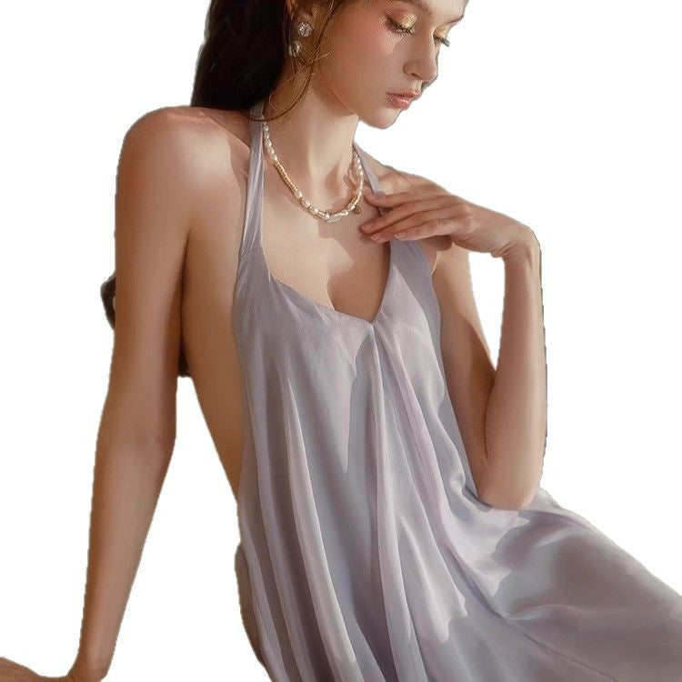Sexy  Halter Babydoll Sleepwear | Backless A-Line Mini Nightdress for Women